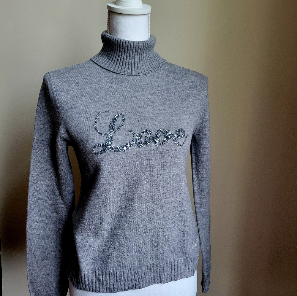 Moschino Turtleneck Sweater with Embellished Design